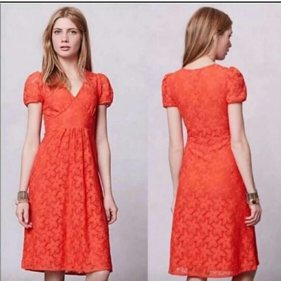 Anthro Leifnotes dogflora lace overlay midi dress, xs - Picture 1 of 7